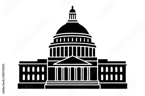 washington capiton building  silhouette vector