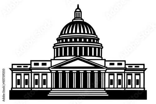 washington capiton building  silhouette vector