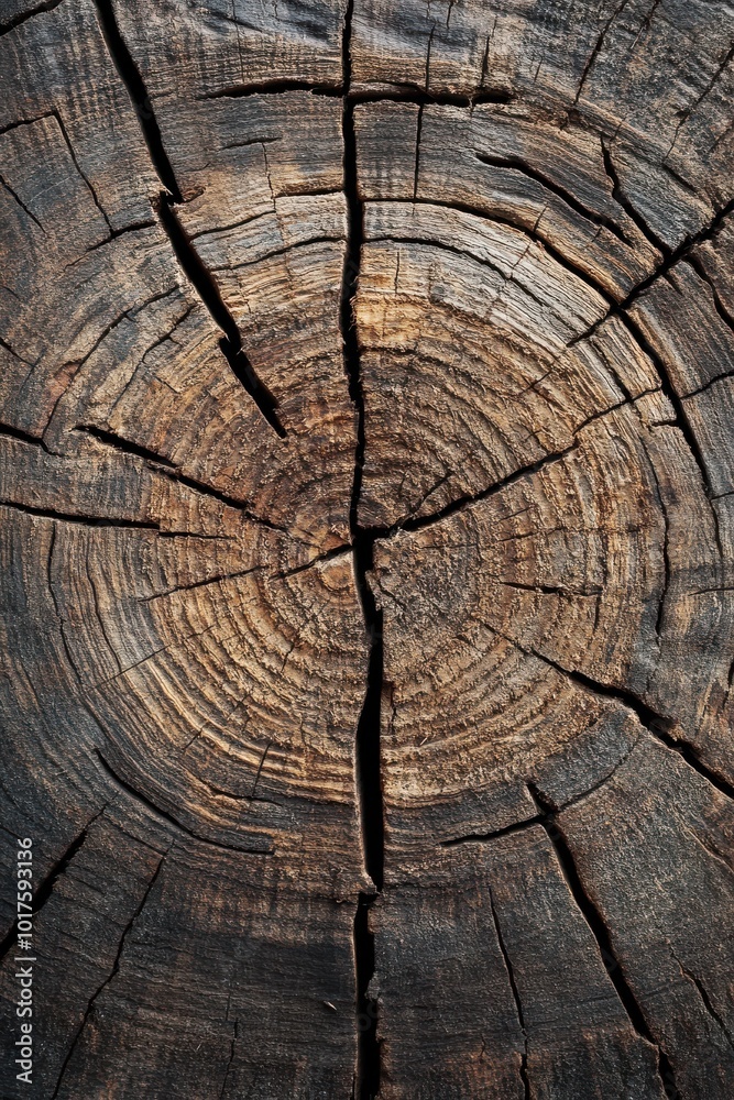 Fototapeta premium Old Wood Grain Surface with Cracks