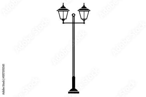 Street light | vector silhouette illustration on white background