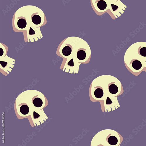 Halloween holiday seamless pattern background. Scull. 
