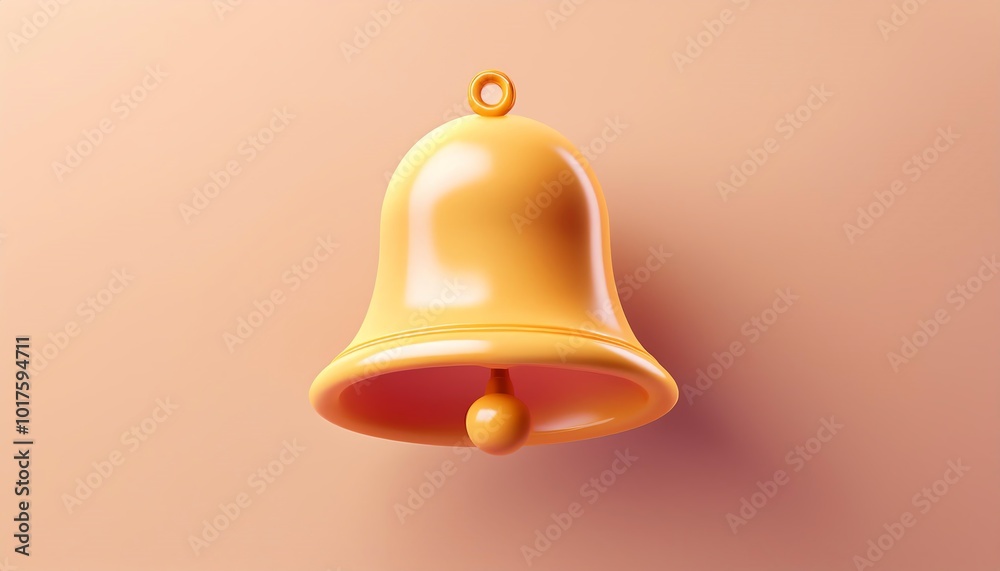 A vibrant orange bell hanging against a soft peach background, symbolizing alerts or notifications. A vibrant orange bell hanging against a soft peach background, symbolizing alerts or notifications.