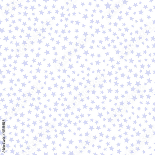 All over seamless repeat pattern with ditsy tiny little sft purple stars on white. Versatile trendy ditsy background for baby girl, kids, baby nursery, packaging and more.