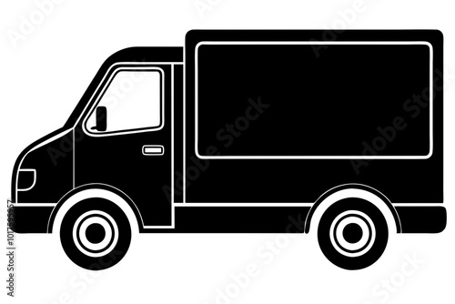 delivery truck silhouette vector illustration