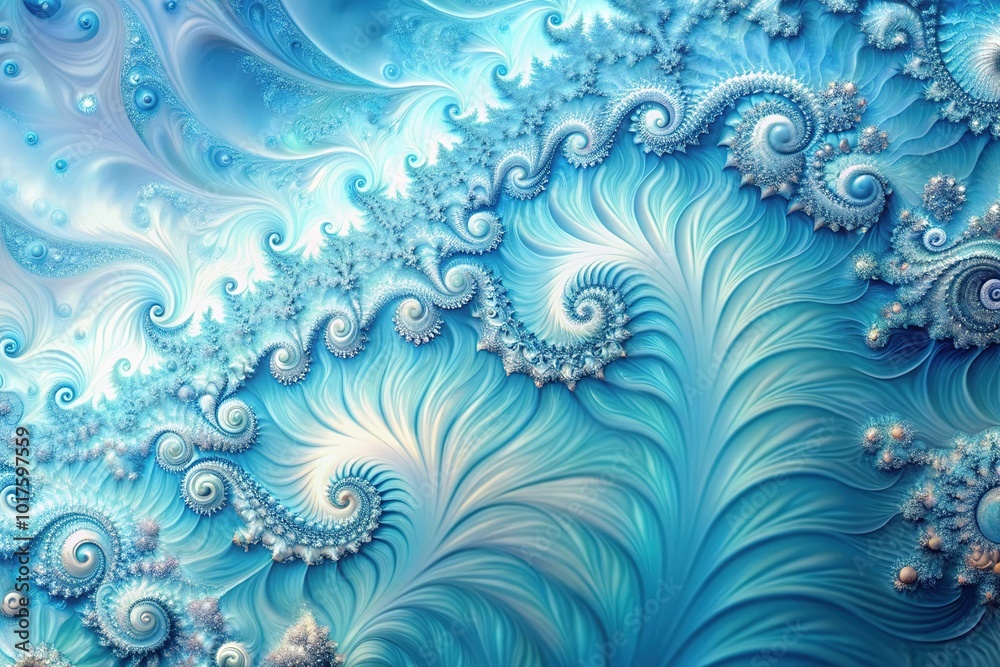 Abstract Fractal Background with Blue Pastel Waves for Design Purposes Abstract Fractal Background with Blue Pastel Waves for Design Purposes