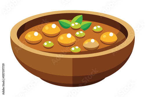 Chole Bhature illustration  on white Background.