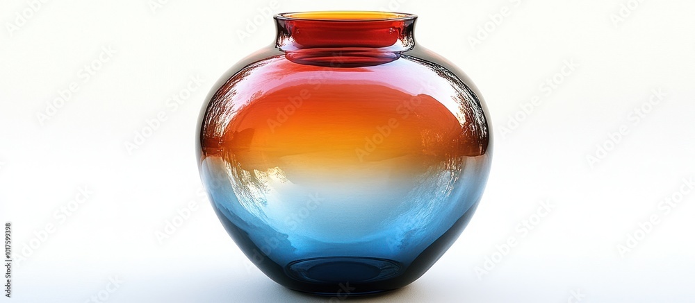 Ombre Glass Vase with Red, Orange, and Blue Gradient Ombre Glass Vase with Red, Orange, and Blue Gradient