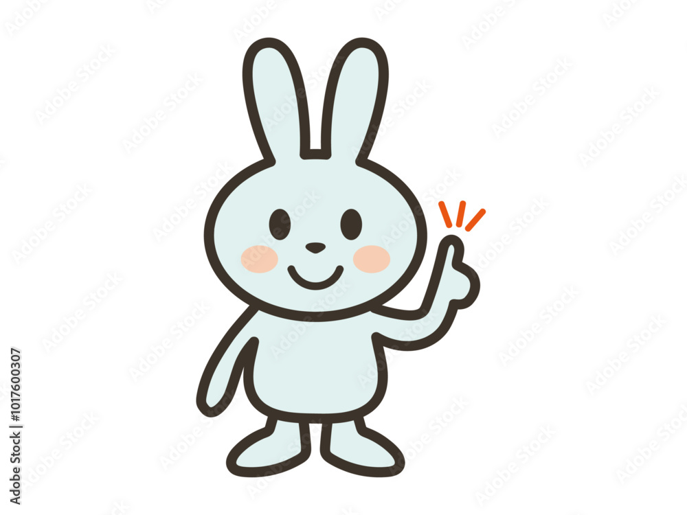 Obraz premium ポイントを説明するかわいいうさぎさんのイラスト