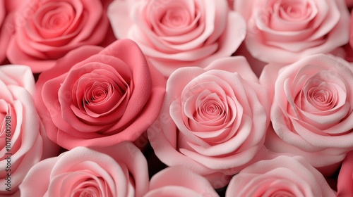 Close Up Pink and Red Roses Bouquet  Valentine s Day  Wedding  Floral Texture  Romance  Lo