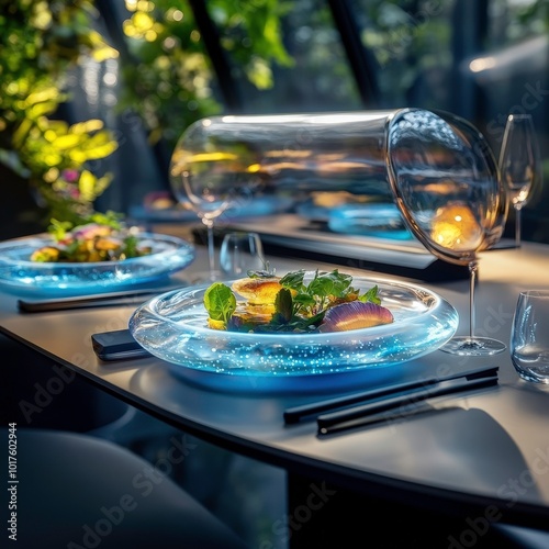 Futuristic Bioluminescent Dining Table Set photo