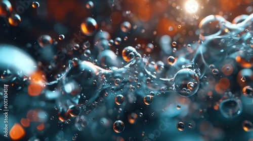 Detailed view of a double displacement reaction, showing the exchange of ions between two compounds to form a precipitate and/or a gas. photo