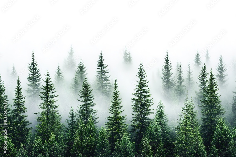 © Larisa - Misty pine forest landscape with fog © Larisa - Misty pine forest landscape with fog