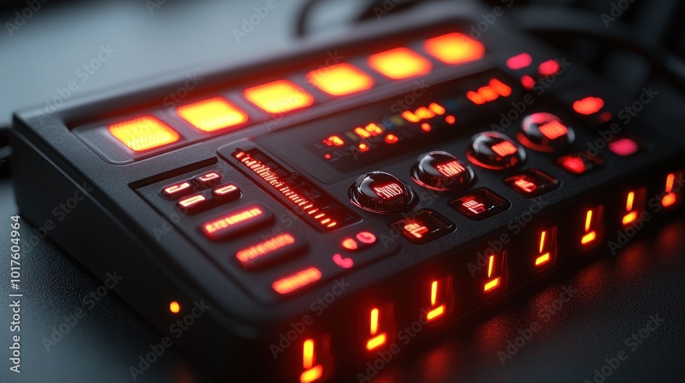 Audio Interface with Red Lights Audio Interface with Red Lights