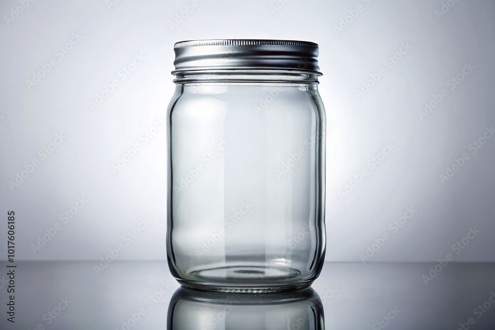 Closeup of Empty Glass Mason Jar Isolated for Canning, Pickling, and Decoration - PNG Format Closeup of Empty Glass Mason Jar Isolated for Canning, Pickling, and Decoration - PNG Format