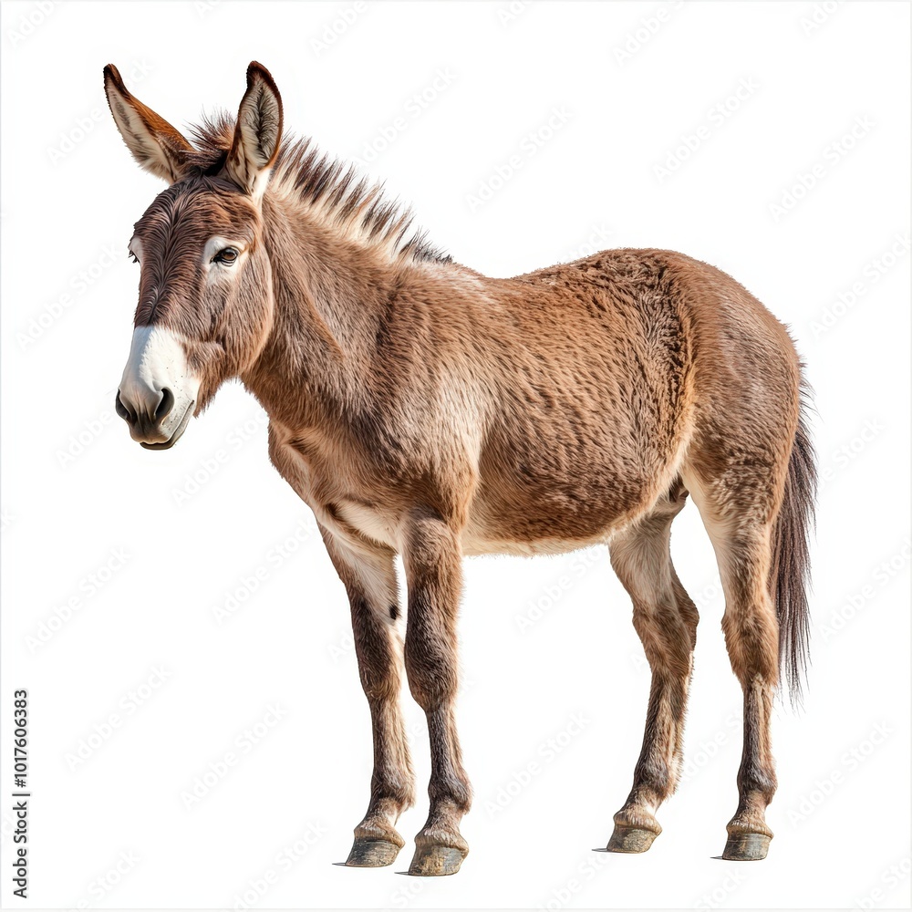 Brown Donkey Isolated On White Background Brown Donkey Isolated On White Background