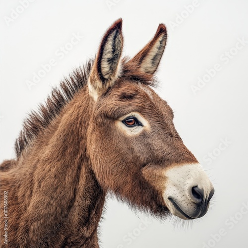 Portrait of a Brown Donkey