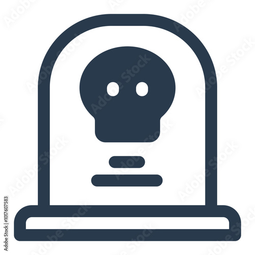 Día de los Muertos Tombstone with Skull Icon
