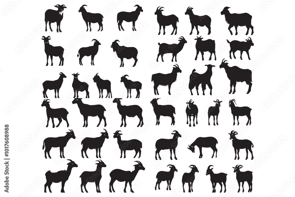 Goat vector silhouette art Goat vector silhouette art