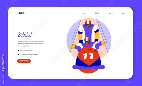 Winter Sports. Flat Vector Illustration