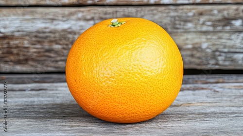 Fresh Orange on Rustic Wooden Table