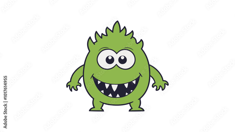 funny green monster vector illustration funny green monster vector illustration