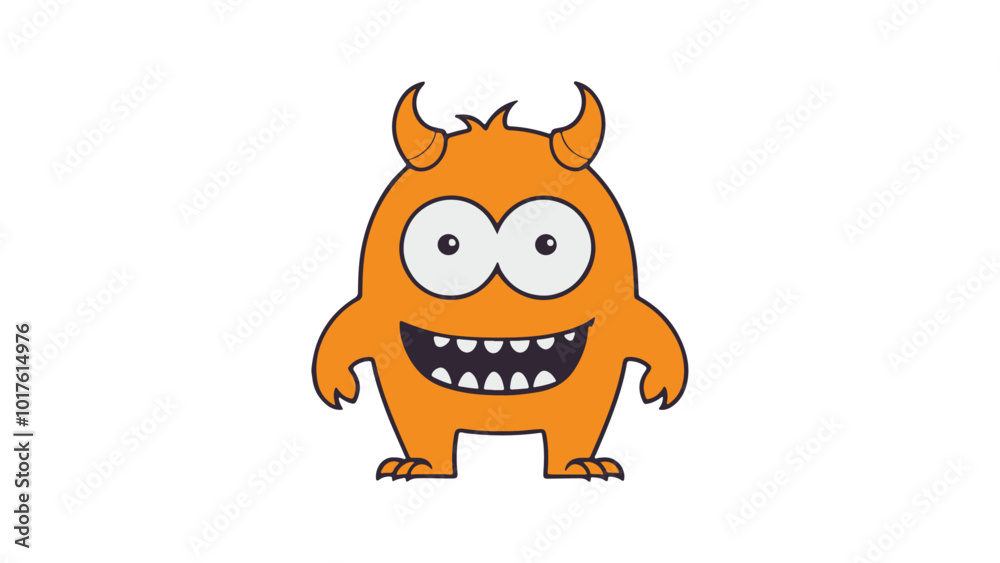 simple orange emotional monster illustration simple orange emotional monster illustration