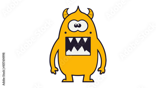 simple amazed shape of a yellow monster
