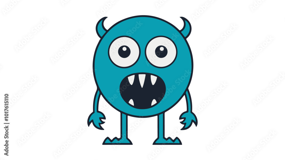 amazed cartoon monster vector illustration amazed cartoon monster vector illustration