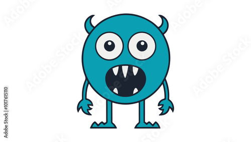 amazed cartoon monster vector illustration