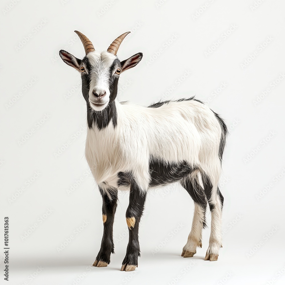 Portrait of a Black and White Goat Portrait of a Black and White Goat