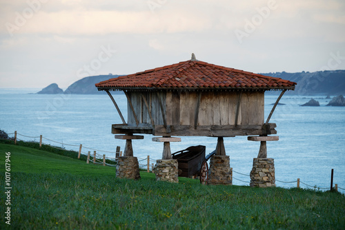 Horreo de la Regalina granary, Punte de Cuerno, Asturias, Spain photo