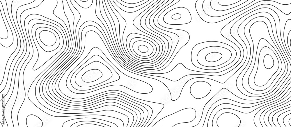 White topology and topography vector design abstract background contour map texture for print works . black curve line background with wave shape vector illustration.