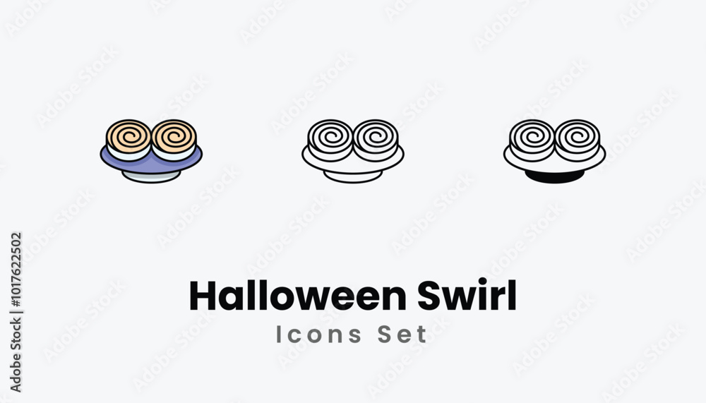 Halloween Swirl Icons thin line and glyph vector icon stock illustration Halloween Swirl Icons thin line and glyph vector icon stock illustration