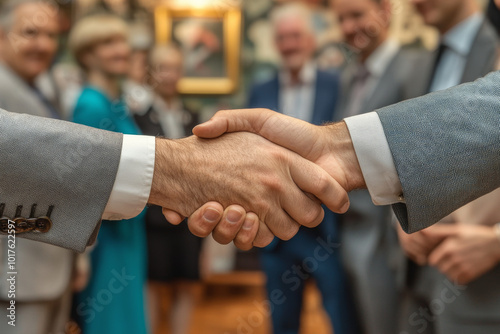  Close up of businessman had shacking hands business meeting