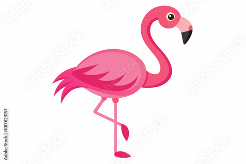 Pink flamingo bird vector, Exotic pink flamingo bird, Flamingo bird animal clipart