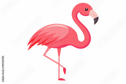 Pink flamingo bird vector, Exotic pink flamingo bird, Flamingo bird animal clipart