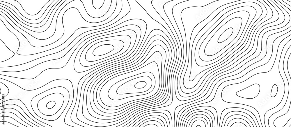 White topology and topography vector design abstract background contour map texture for print works . black curve line background with wave shape vector illustration.