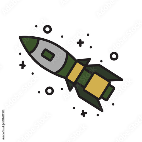 Military Doodle Illustration - Rocket