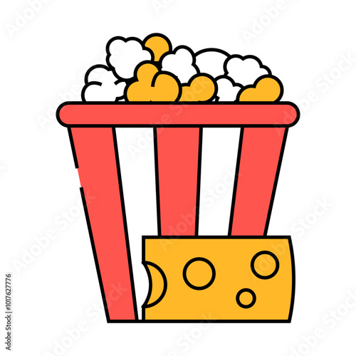 cheese popcorn food line icon vector. cheese popcorn food sign. isolated symbol illustration