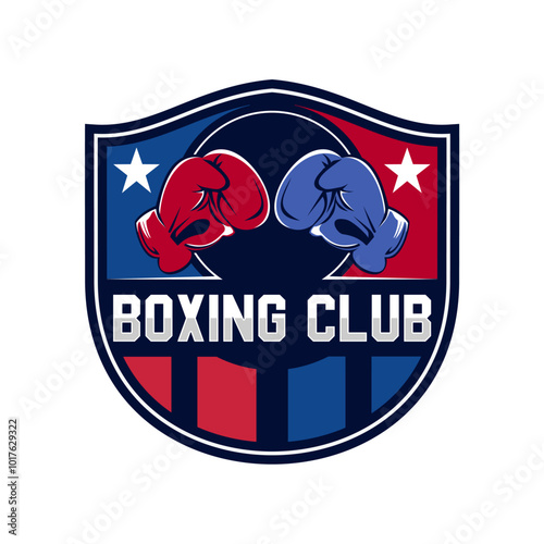 Vintage Classic Boxing Logo badge emblem design, Fighting club, combat club vector