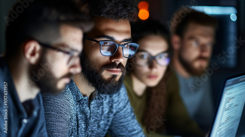 A cybersecurity team conducting a cloud security audit, analyzing potential vulnerabilities and ensuring compliance with industry standards.
