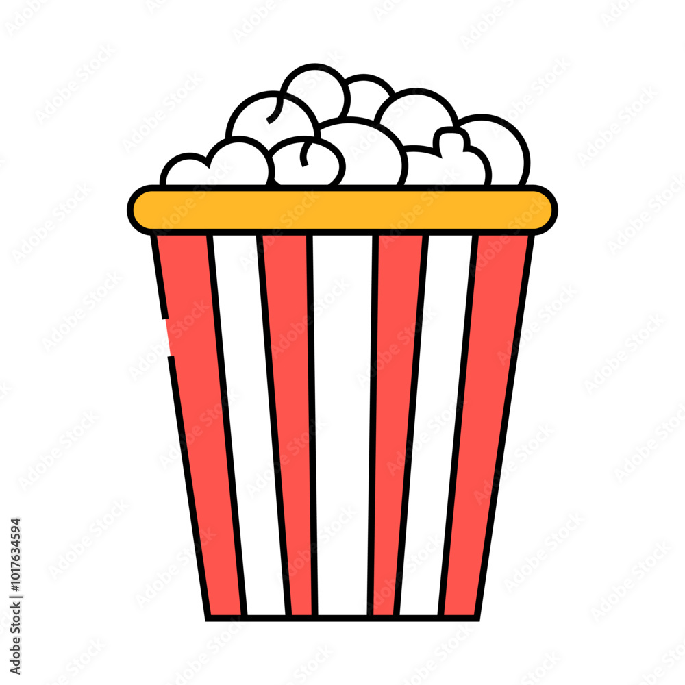 bucket popcorn food snack line icon vector. bucket popcorn food snack sign. isolated symbol illustration bucket popcorn food snack line icon vector. bucket popcorn food snack sign. isolated symbol illustration