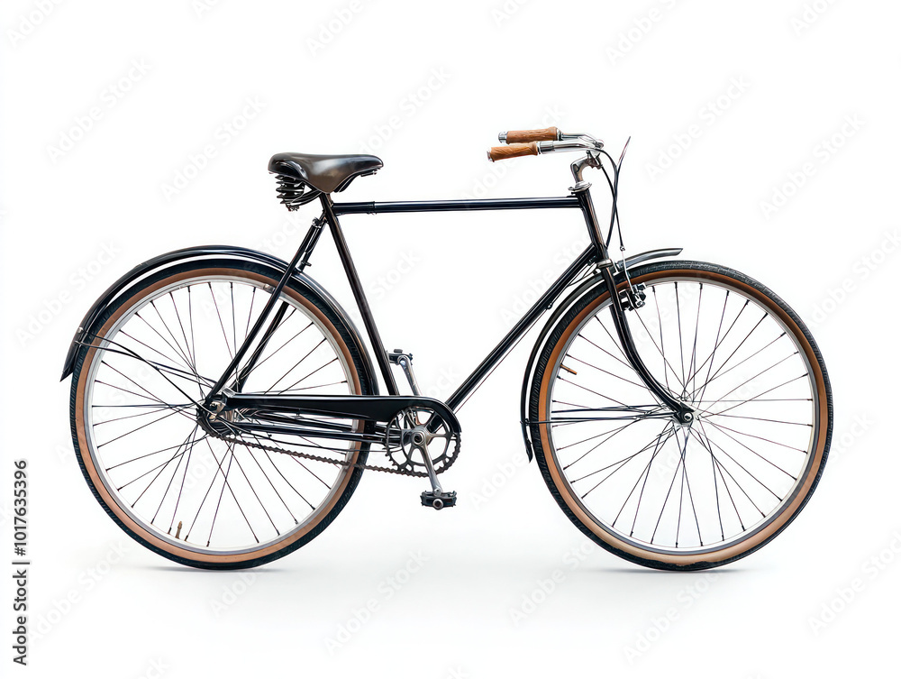 Mountain bike isolated on white background. Side view. Generative AI Mountain bike isolated on white background. Side view. Generative AI