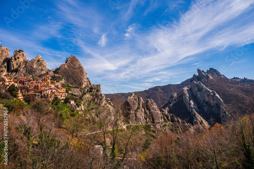 sighteeing during a visit to the village of Castelmezzano, Potenza photo