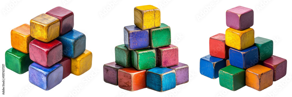 Stack of colorful cubes isolated on transparent background graphic PNG for abstract designs or art illustrations Stack of colorful cubes isolated on transparent background graphic PNG for abstract designs or art illustrations