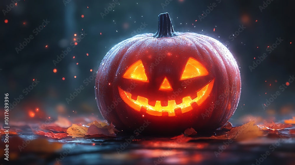Fototapeta premium Cute Kawaii Halloween Deskop Wallpaper 4K HD