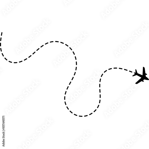 Airplane Route Dotted Line