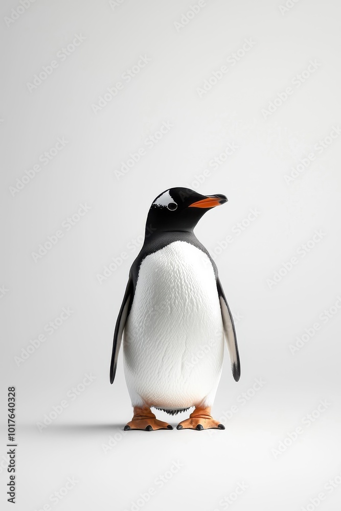 Fototapeta premium A penguin in a suit, isolate on white background, combining elegance and whimsy.