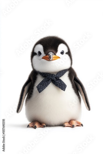 A penguin in a suit, isolate on white background, combining elegance and whimsy.