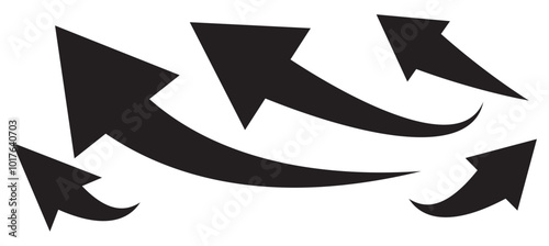 long Curved arrow icon vector. Arrow pointer icon sign symbol in trendy flat style.